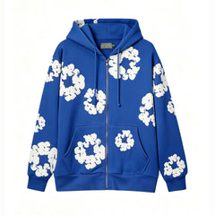 Denim Tears Cotton Wreath Full Zip-Up Hoodie - Royal Blue