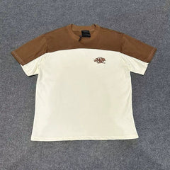 Syna World Colorblock Graphic Short-Sleeve T-Shirt (Brown/Off-White)
