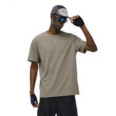 NOAH MARS American casual trendy brand matcha gray old money style embroidered small label antibacterial breathable cotton short sleeved T-shirt