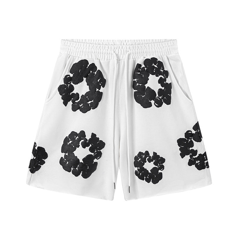 Denim Tears Cotton Wreath Shorts - White/Black