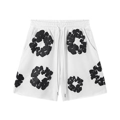Denim Tears Cotton Wreath Shorts - White/Black