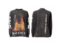 Saint Michael Flame & "SUNRISE TO SUNSET" Long Sleeve - Black