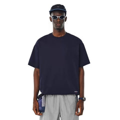 NOAH MARS Embroidered Small Cross at the Left Bottom, Simple and Versatile Casual Men's Cotton Trendy Short Sleeve T-shirt