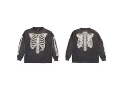 Saint Michael Skeleton Ribcage Anatomy Long Sleeve - Black