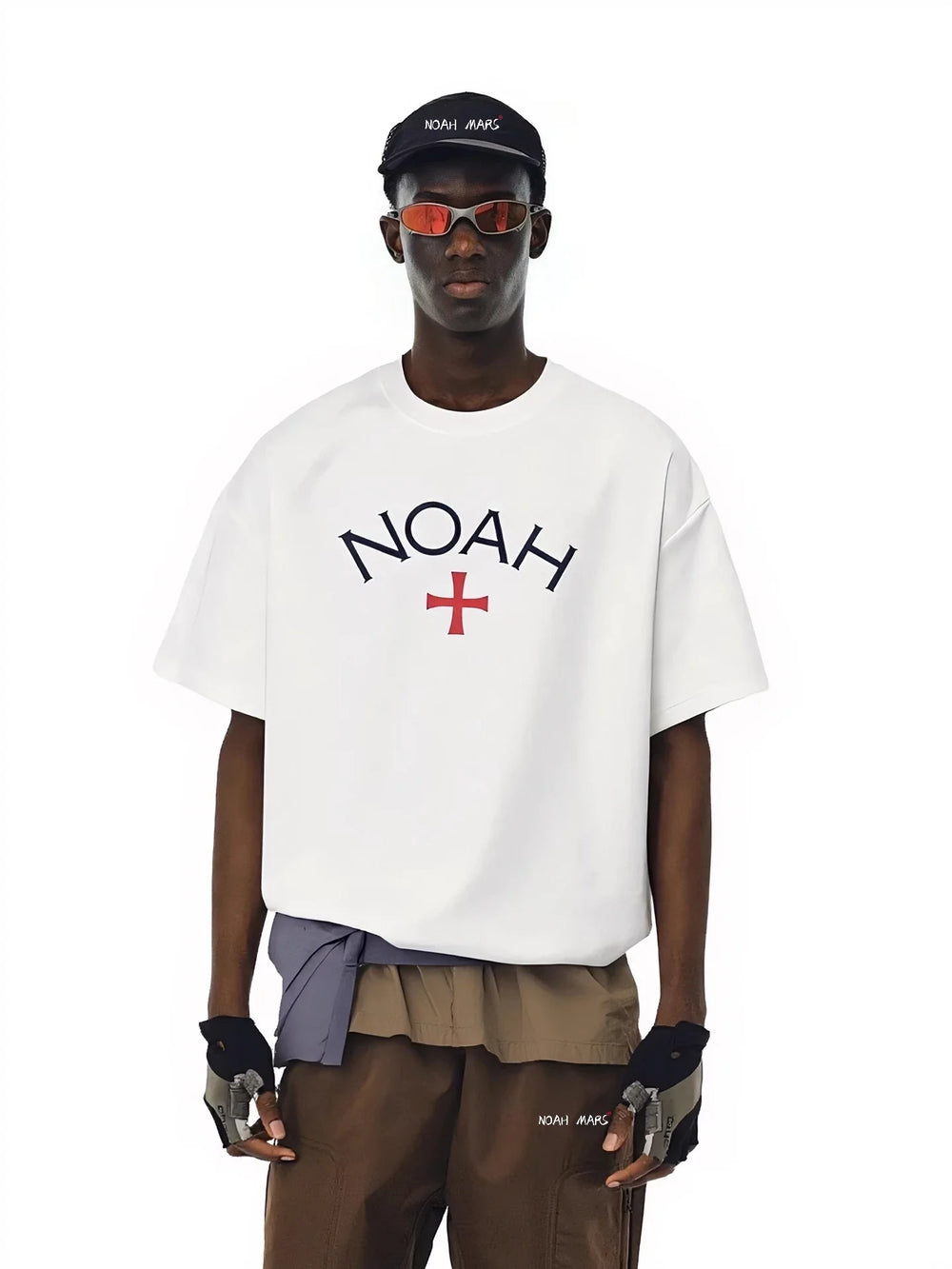 NOAH MARS First Generation Tibetan Blue Cross Trendy Brand Loose Rest Simple Street Trendy Short Sleeve T-shirt