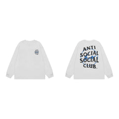 Anti Social Social Club Blue Circle Logo Long Sleeve T-Shirt - White