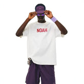 NOAH MARS niche trendy brand simple red logo high-end American casual versatile antibacterial cotton short sleeved T-shirt for men
