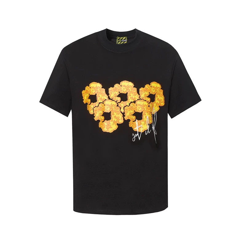 Denim Tears Cotton Wreath T-Shirt - Black/Yellow Wreaths