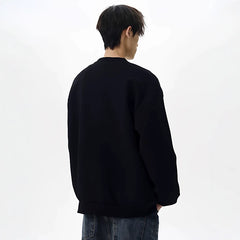 NOAH MARS American casual trendy brand small logo embroidered cross short wide cardigan sweatshirt, high-end jacket for men