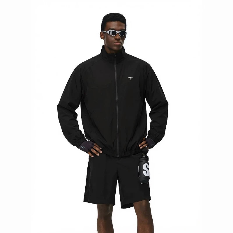 NOAH MARS American casual outdoor hiking woven jacket with stand up collar and simple thin design, suitable for sports coaches and men