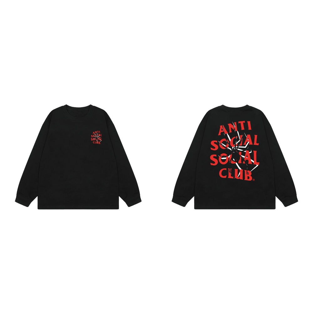 Anti Social Social Club Spider Red Logo Long Sleeve T-Shirt - Black