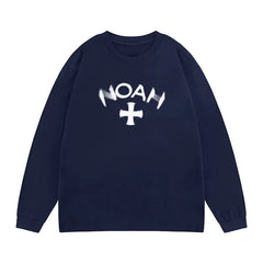 NOAH Phantom Printed Long Sleeve T-shirt for Men and Women, Spring and Autumn American High Street Retro Casual T-shirt