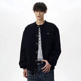 NOAH MARS American casual trendy brand small logo embroidered cross short wide cardigan sweatshirt, high-end jacket for men