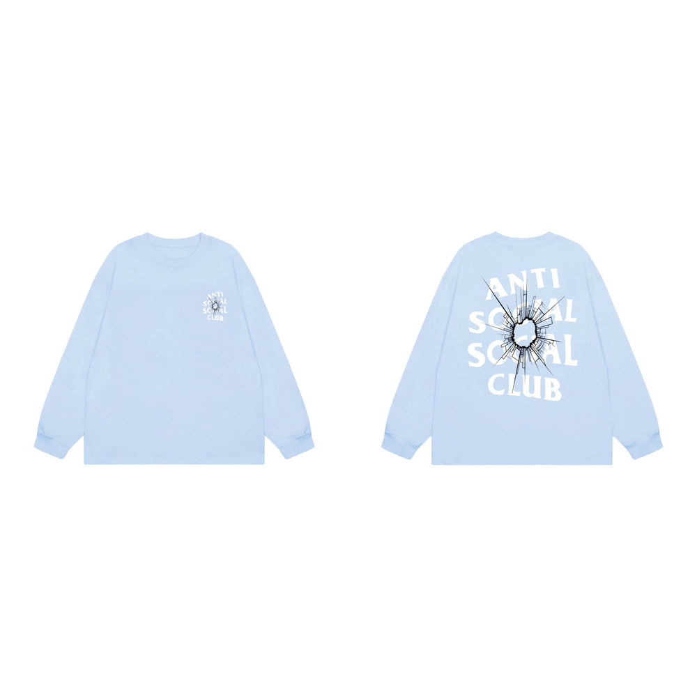 Anti Social Social Club Bullet Hole Long Sleeve T-Shirt - Light Blue