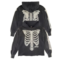 Saint Michael Skeleton Ribcage Anatomy Hoodie - Black