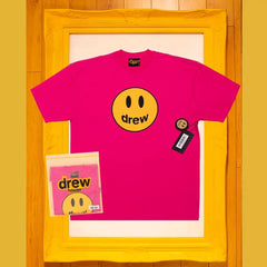 Drew House Smiley Face Short Sleeve T‑Shirt, Hot Pink