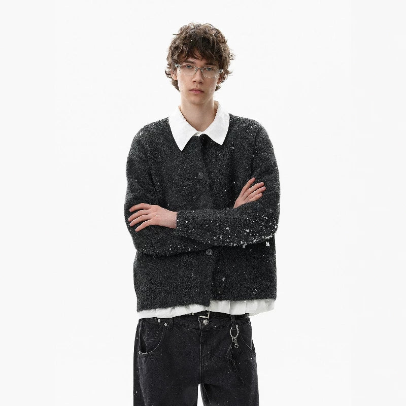 NOAH MARS American casual new rich old money style wool cardigan autumn and winter button coat knitted sweater men