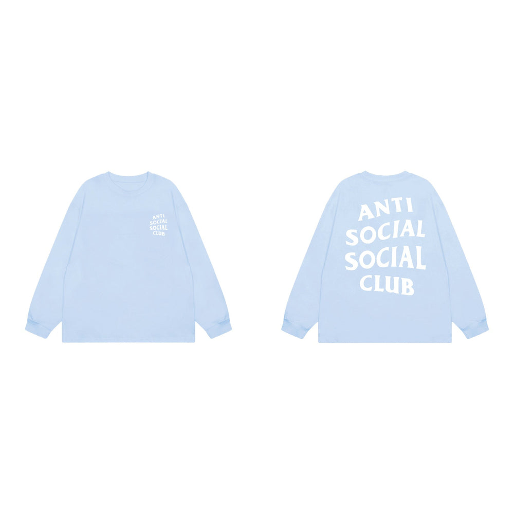 Anti Social Social Club Classic Long Sleeve T-Shirt - Light Blue/White