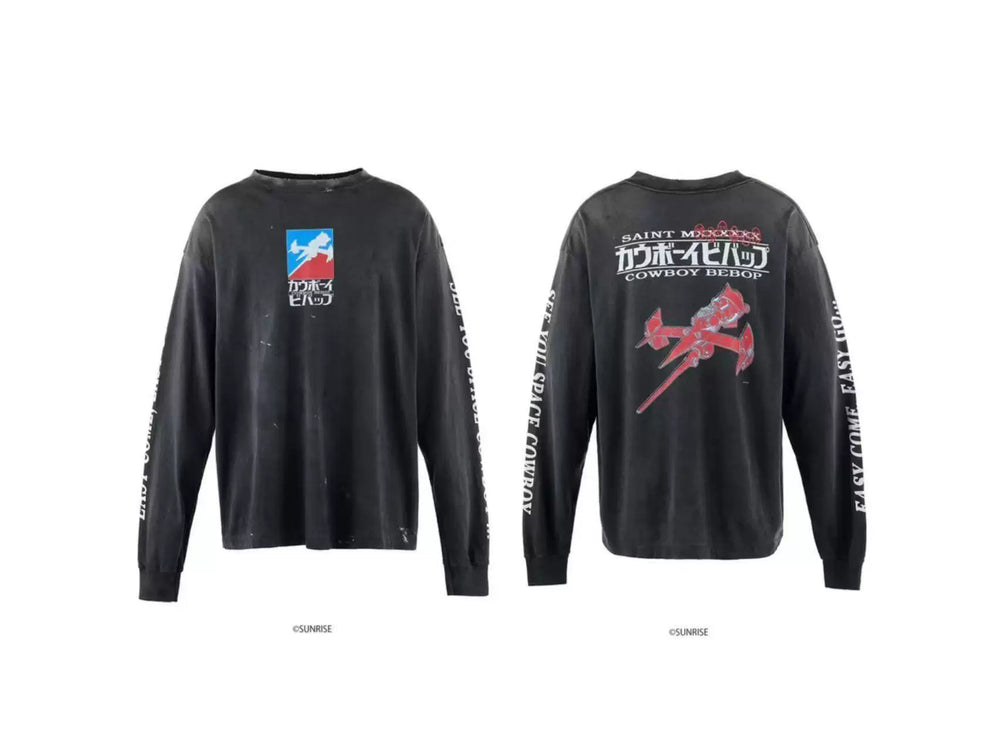 Saint Michael x Cowboy Bebop Spaceship Long Sleeve - Black