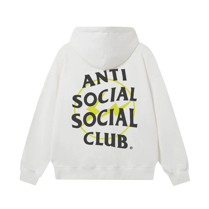 Anti Social Social Club Yellow Circle Logo Hoodie - White/Black