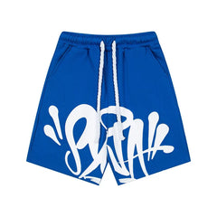 Syna World Graphic Fleece Shorts (Blue / White Outline)