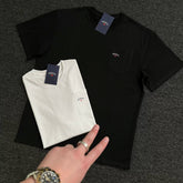 NOAH MARS niche trendy brand pocket small label cross simple American casual pure cotton trendy short sleeved T-shirt for men