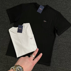 NOAH MARS niche trendy brand pocket small label cross simple American casual pure cotton trendy short sleeved T-shirt for men