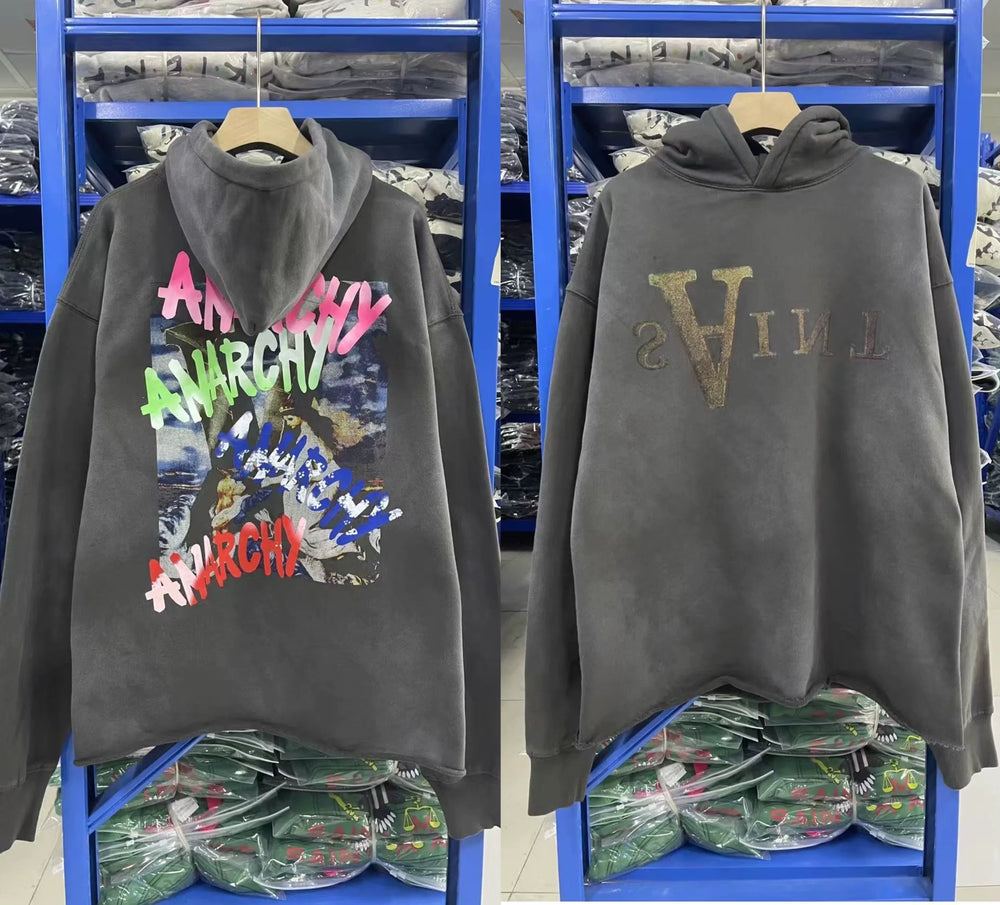 Saint Michael "ANARCHY" Multi-Text Hoodie - Black