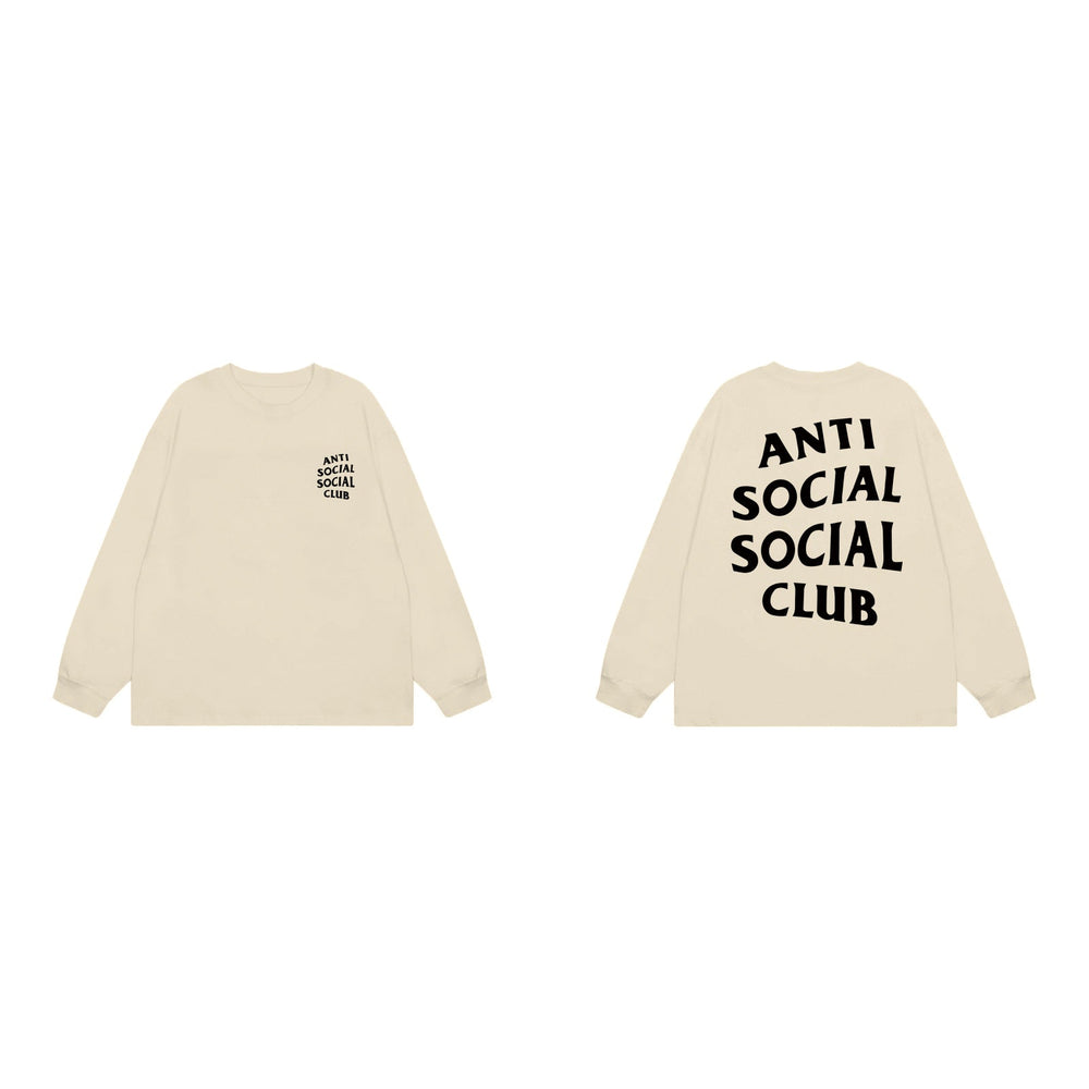 Anti Social Social Club Classic Long Sleeve T-Shirt - Cream/Black