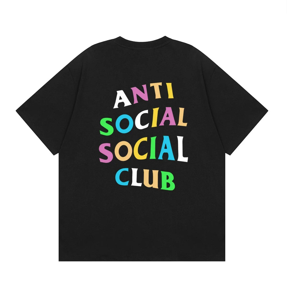 Anti Social Social Club Multi-Color Letters Logo T-Shirt - Black