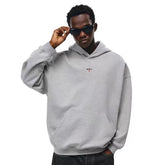NOAH MARS niche trendy brand chest badge embroidered cross American casual thread splicing hooded sweatshirt