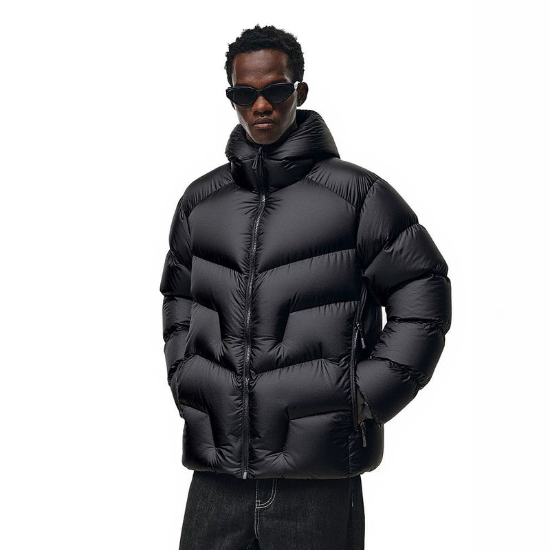 NOAH MARS Lightweight Down Jacket Outdoor Windproof Hoodie 90 White Duck Down Adjustable Closure Pork Rib Coat Coat