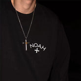 NOAH BWCJ新款潮牌美式休闲十字重磅纯棉长袖T恤男女情侣装打底衫