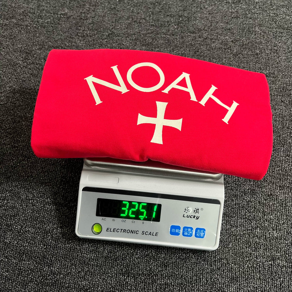 NOAH MARS Niche Trendy Brand Year Anniversary First Generation Crimson Cross Cotton Trendy Loose Short Sleeve T-shirt