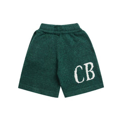 Cole Buxton Dark Green Side Italic CB Logo Shorts