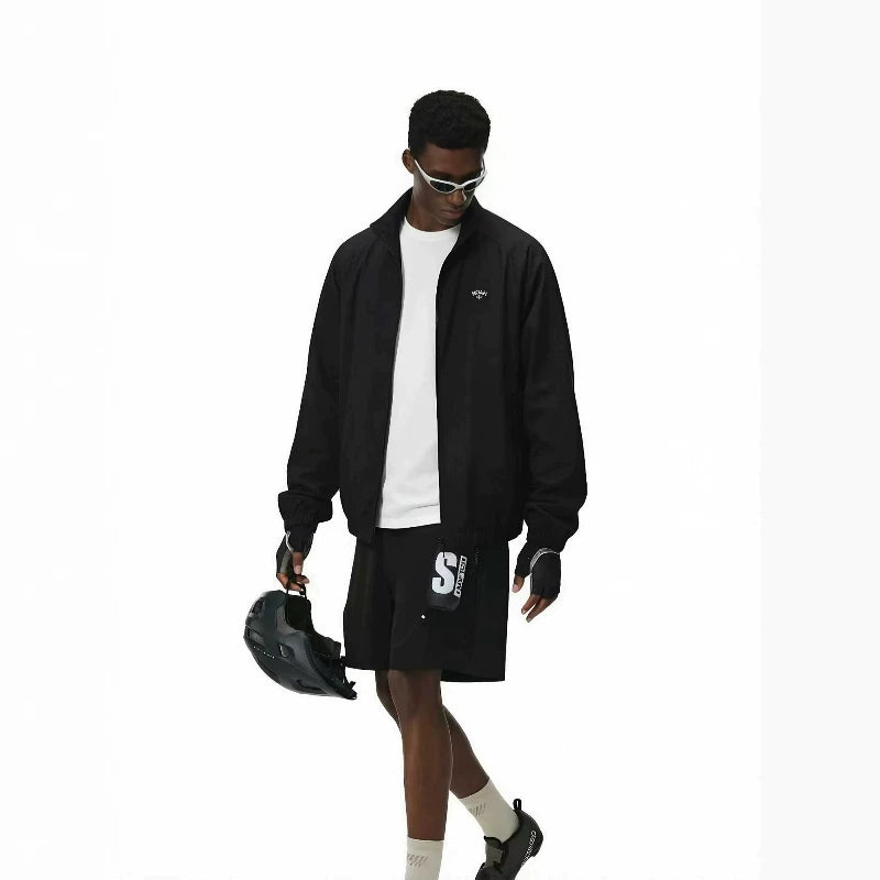NOAH MARS American casual outdoor hiking woven jacket with stand up collar and simple thin design, suitable for sports coaches and men