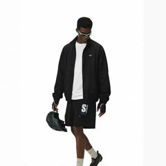 NOAH MARS American casual outdoor hiking woven jacket with stand up collar and simple thin design, suitable for sports coaches and men