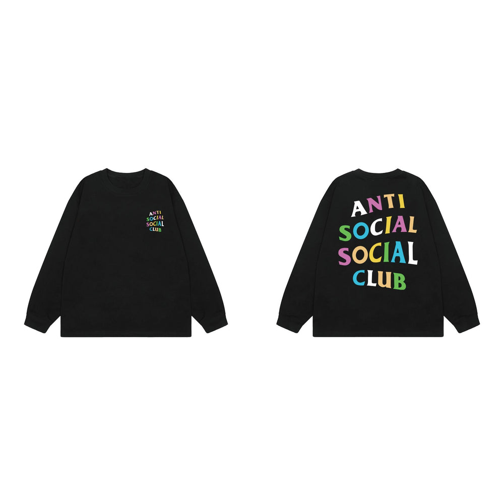 Anti Social Social Club Multi-Color Logo Long Sleeve T-Shirt - Black