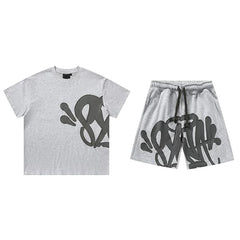 Syna World T-Shirt and Shorts Set (Grey / Black)