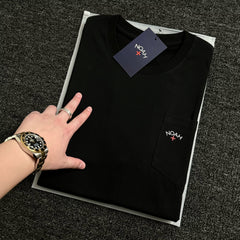 NOAH MARS niche trendy brand pocket small label cross simple American casual pure cotton trendy short sleeved T-shirt for men