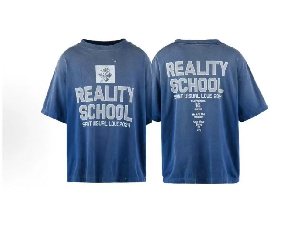 Saint Michael "REALITY SCHOOL" Vintage T-Shirt - Blue