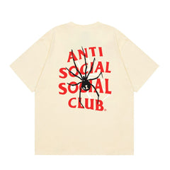 Anti Social Social Club Spider Red Logo T-Shirt - Cream