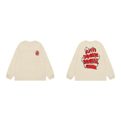Anti Social Social Club Barbed Wire Red Logo Long Sleeve T-Shirt - Cream