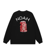 NOAH Autumn New Cola Logo Printed Top American Trendy Brand Pure Cotton Loose Couple Long Sleeve T-shirt for Men and Women