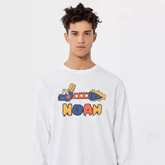 NOAH American Trendy Brand Spring and Autumn New LOGO Cartoon Printed Long sleeved T-shirt Men's and Women's Pure Cotton Bottom Shirt Top Clothes