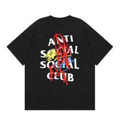 Anti Social Social Club Multi-Color Scribble Logo T-Shirt - Black