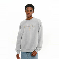 NOAH MARS niche trendy brand checkered cross American casual men's threaded splicing round neck sweatshirt