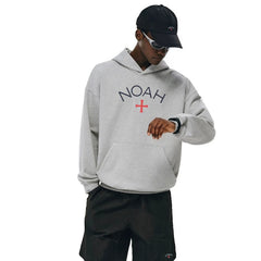 NOAH MARS gray cross first generation trendy brand American casual simple and versatile men's trendy hooded sweatshirt