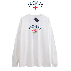 NOAH BWCJ 2024秋季新款美式潮牌休闲宽松圆领情侣款长袖T恤男