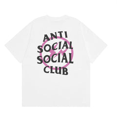 Anti Social Social Club Pink Circle Logo T-Shirt - White